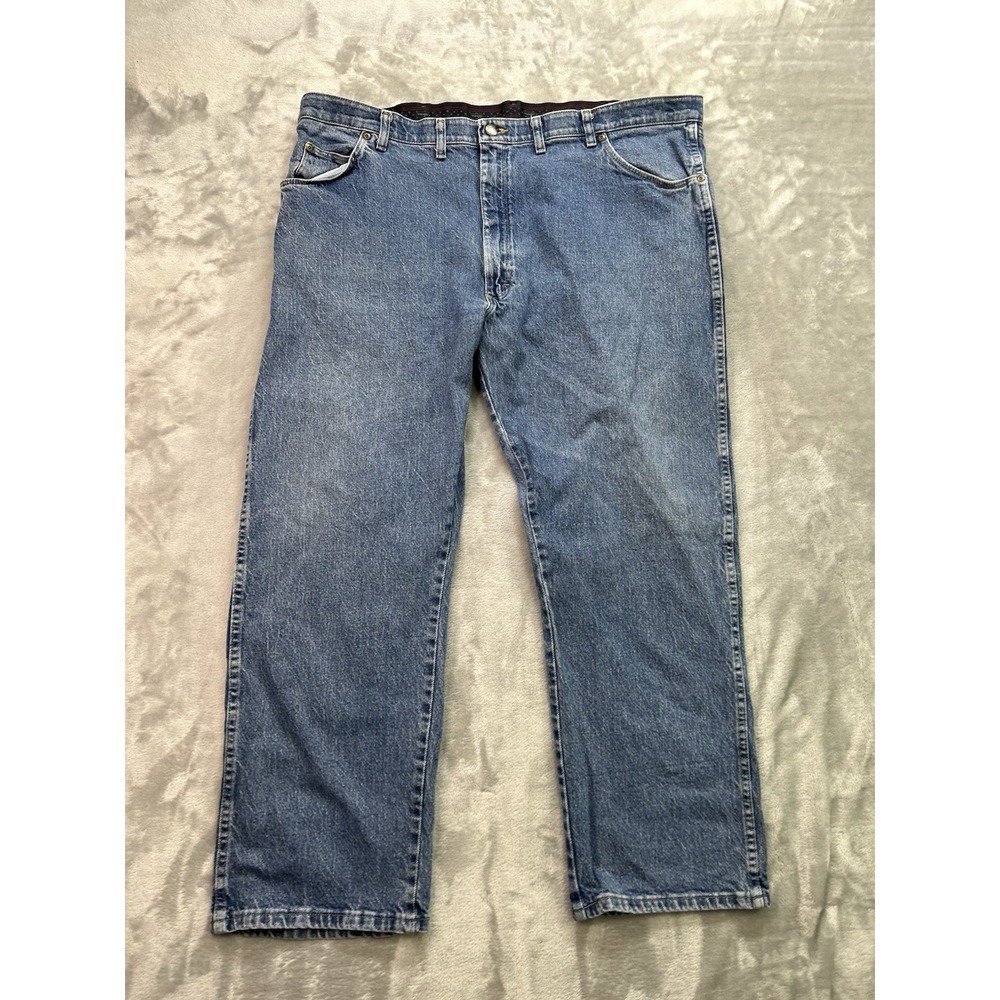 Wrangler Premium Denim Regular Stretch Relaxed Fit Mens Sz 44x29 Blue Straight